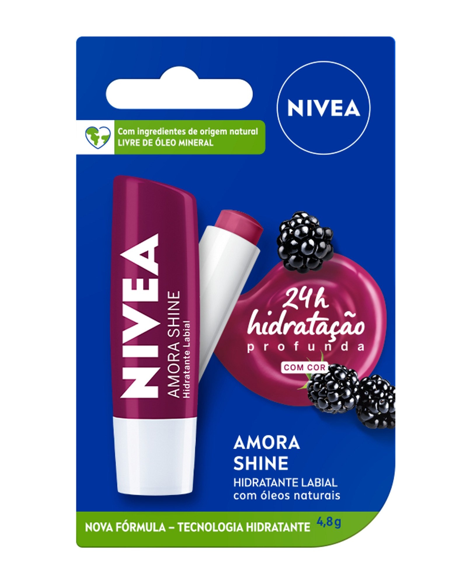Hidratante Labial Nivea Amora Shine Hidratação Profunda 4,8 g