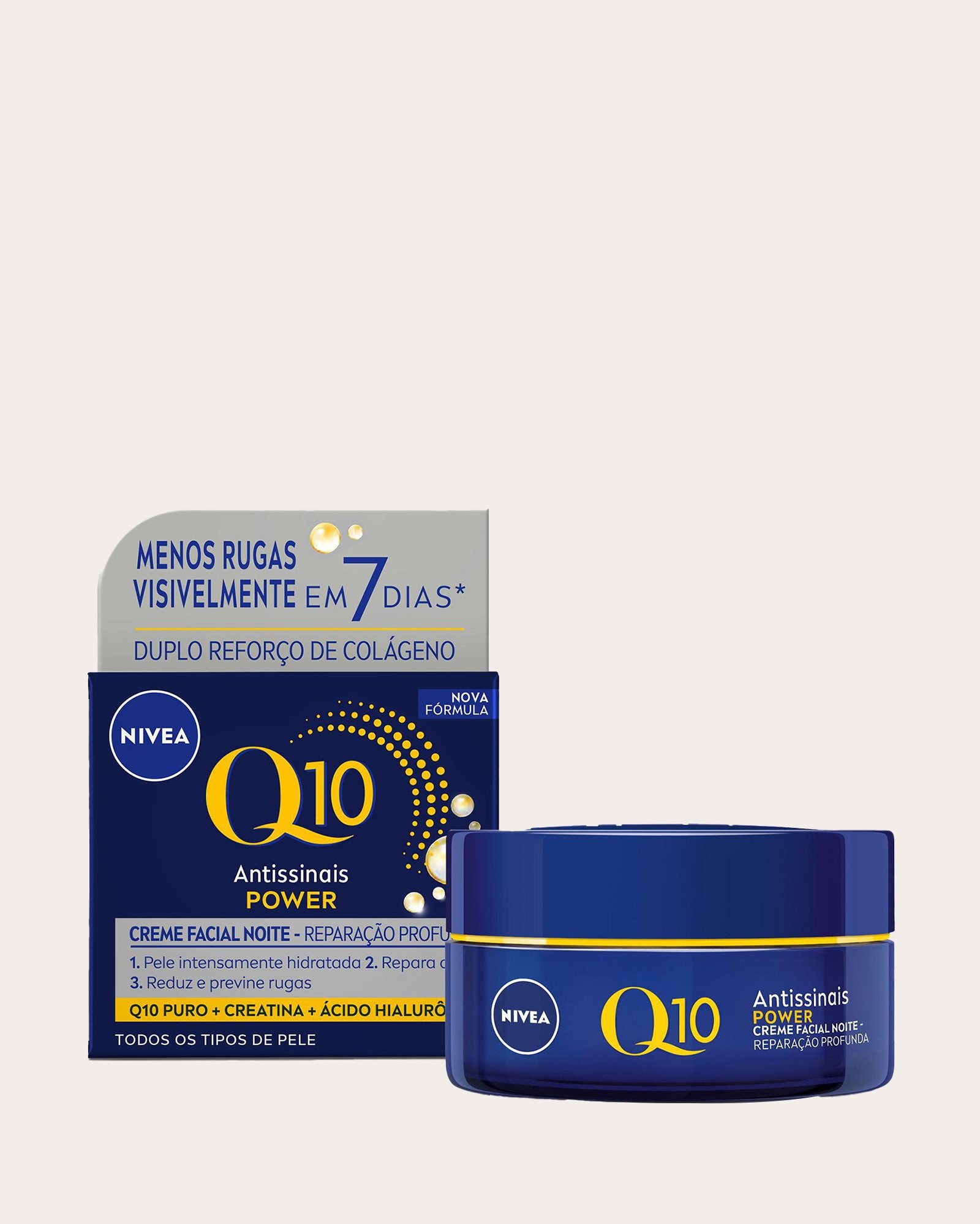 Creme facial antissinais Q10 Power Noite 49g | Nivea