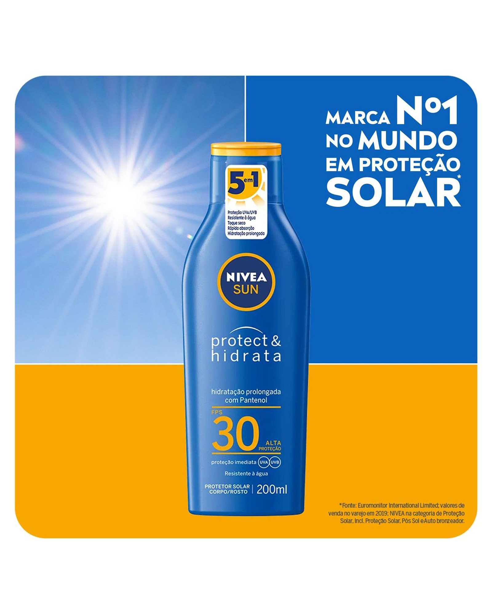 Protetor solar Protect & Hidrata FPS30 200ml | NIVEA SUN