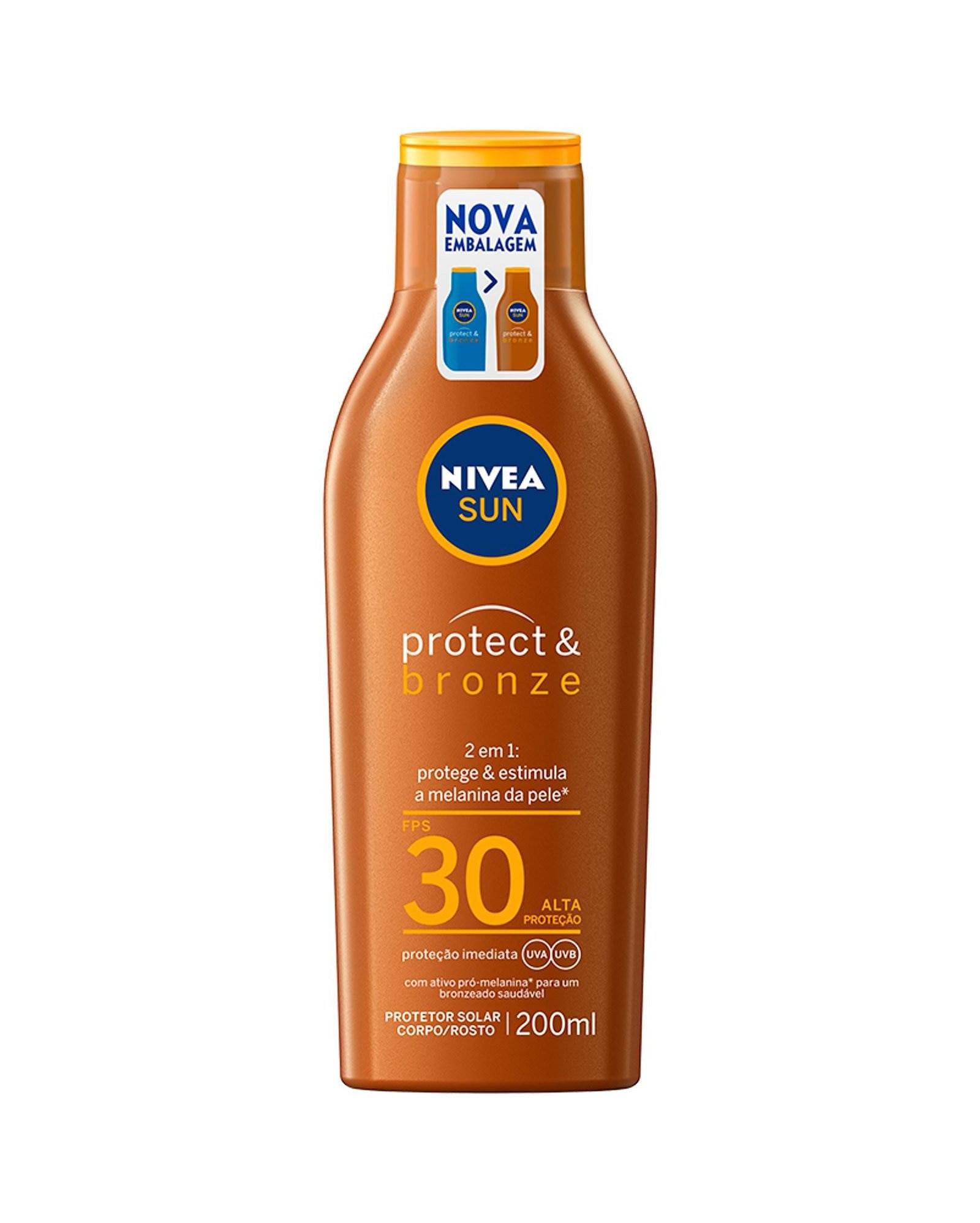 Protetor solar Protect & Bronze FPS30 200ml | NIVEA SUN