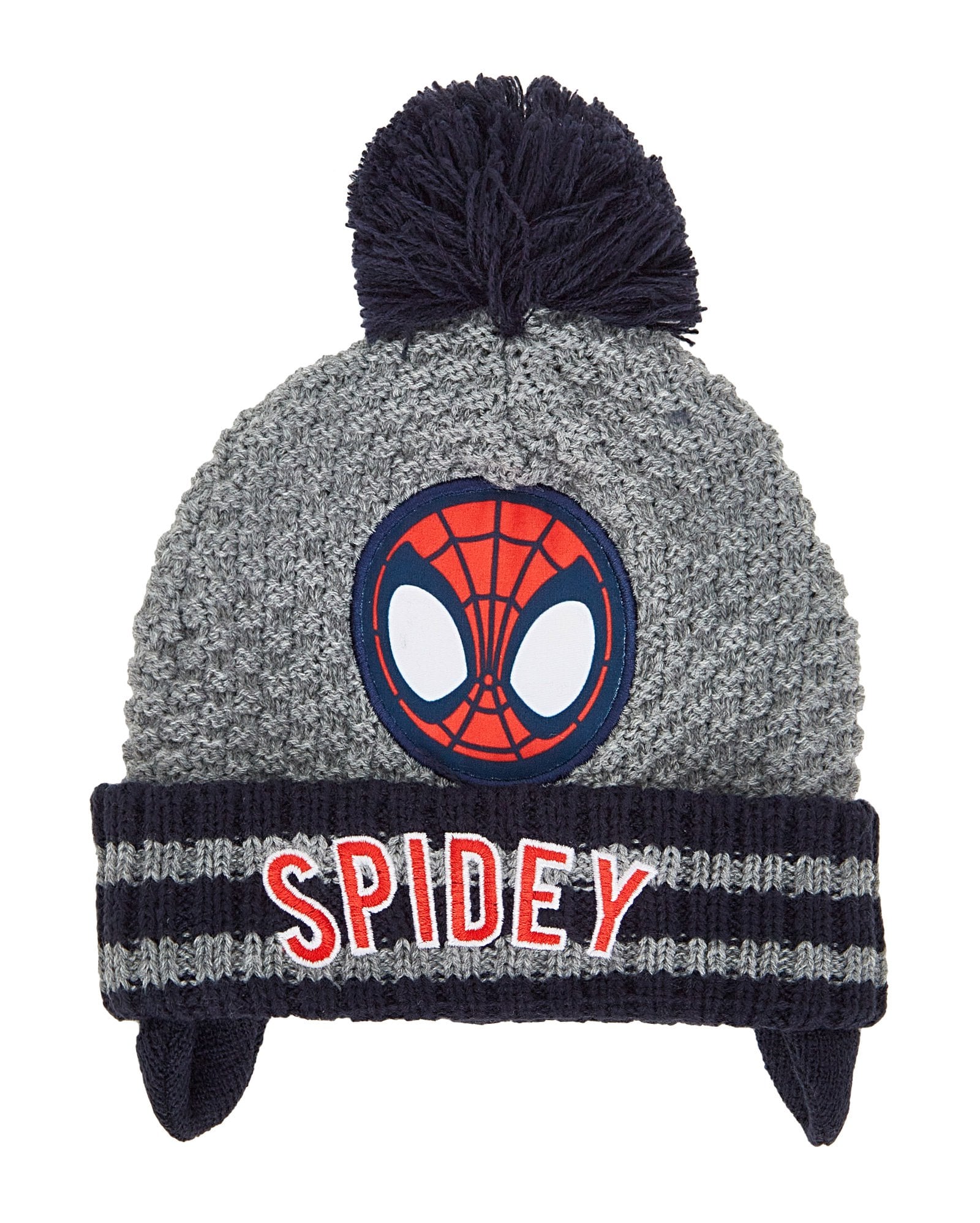 Riachuelo | Gorro infantil pompom tricot Homem Aranha 1-4A cinza | Marvel