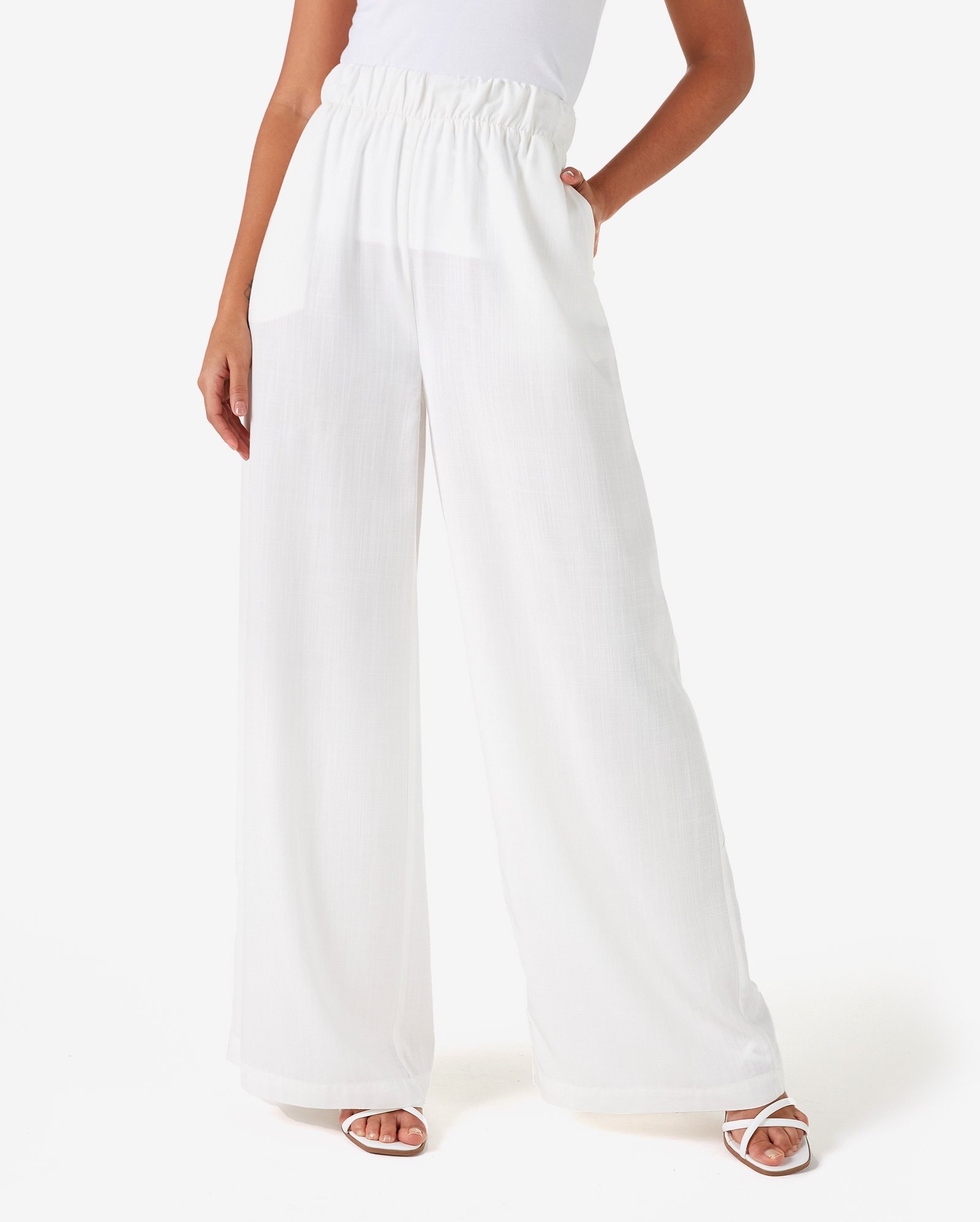 Riachuelo | Calça Feminina Básico Pantalona Relaxed Cintura Alta Branco AK  by Riachuelo