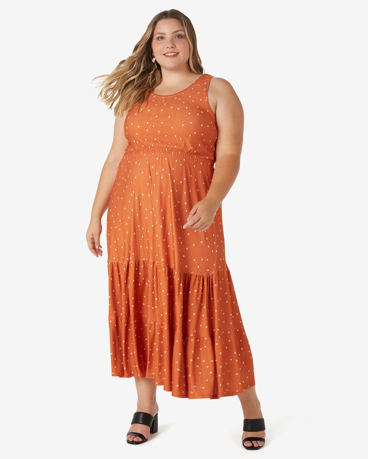 Riachuelo Vestido Longo Plus Size Feminino Evasê Uma Maria Poá