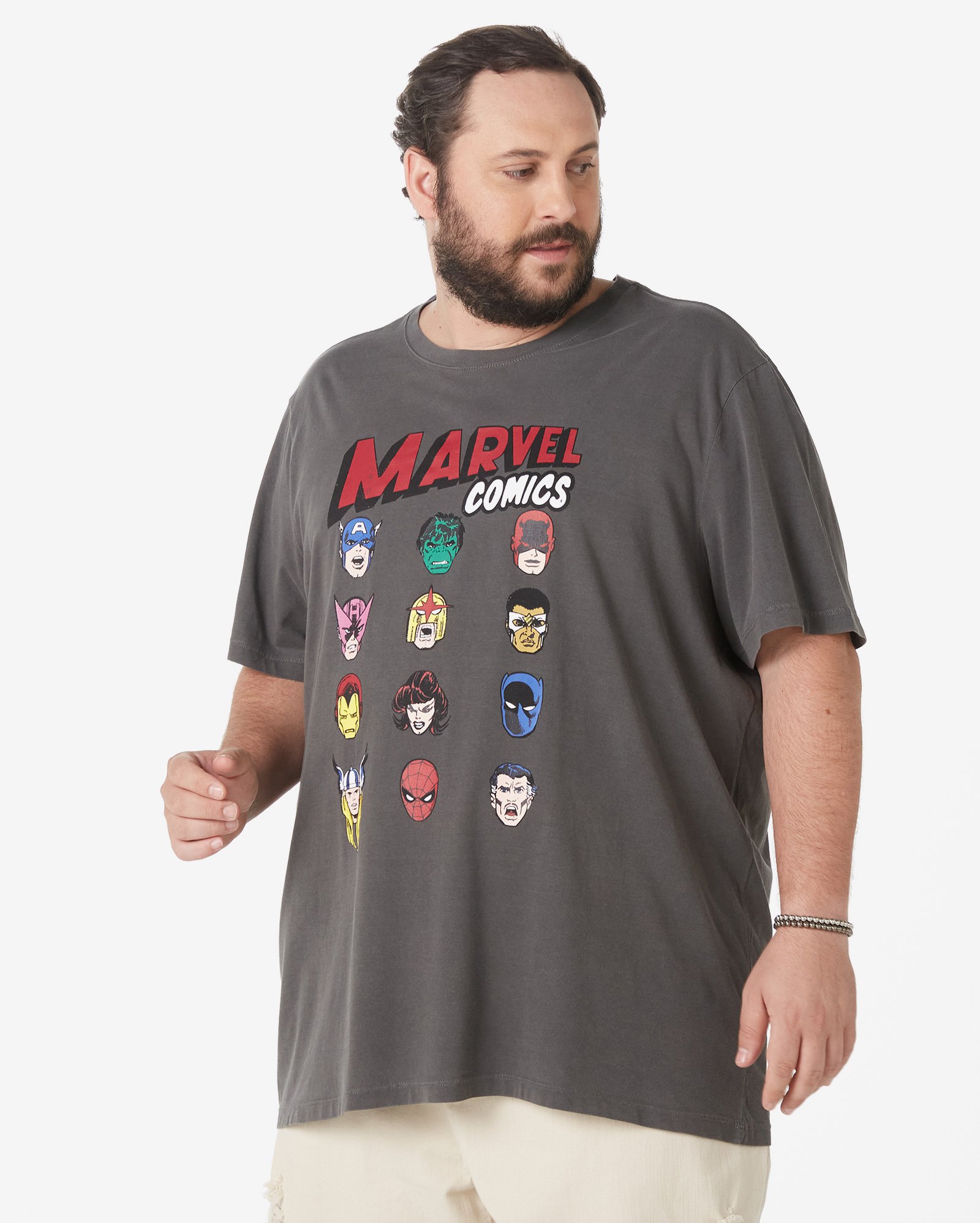 camiseta marvel plus size