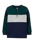 Camiseta Infantil Carter's Manga Longa Botões Verde Jade/Cinza Mescla Claro/Azul Marinho Tam 2 a 5