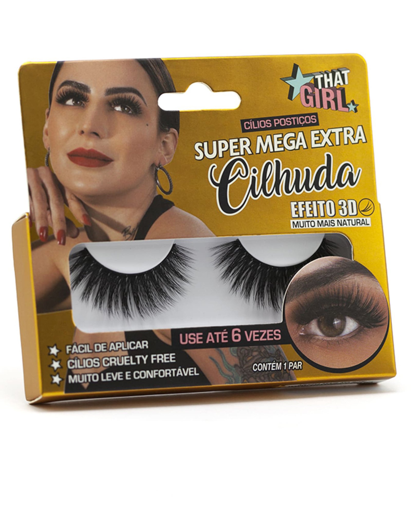 Cílios Postiços That Girl Super Mega Cilhuda 3D Preto