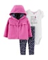 Conjunto Bebê Carter´s 3 Peças Poa Rosa Pink Tam RN a 9 Meses