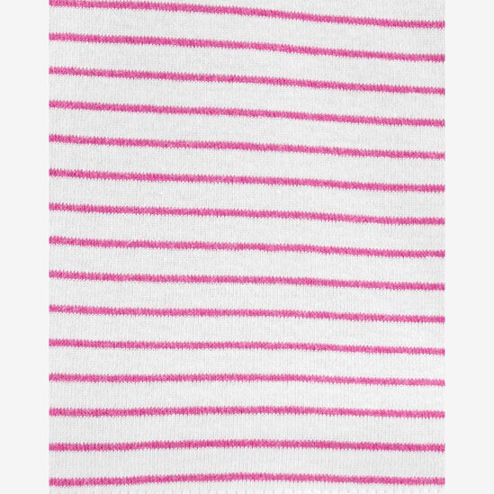 Kit Pijama Bebê Carter's 3 Peças Listrado Rosa Pink Tam 1 a 9 Meses
