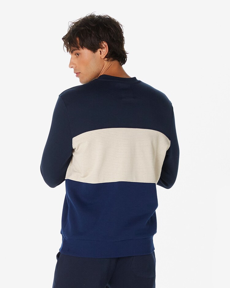 Riachuelo Blusa de Moletom Masculina com Recortes Azul Noite - Main Image