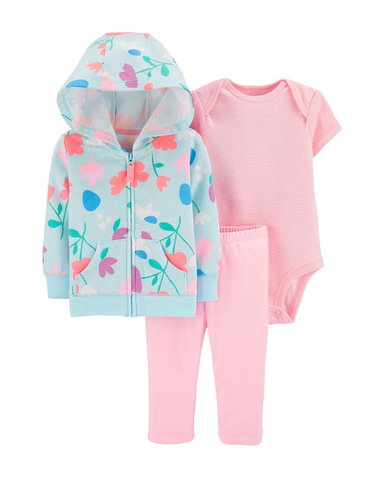 Riachuelo Conjunto Bebê Carter´s Peças Floral Azul Claro Tam
