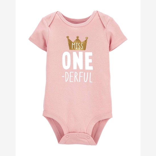 Body Bebê Carter's Miss Rosa Claro Tam 9 a 24 meses