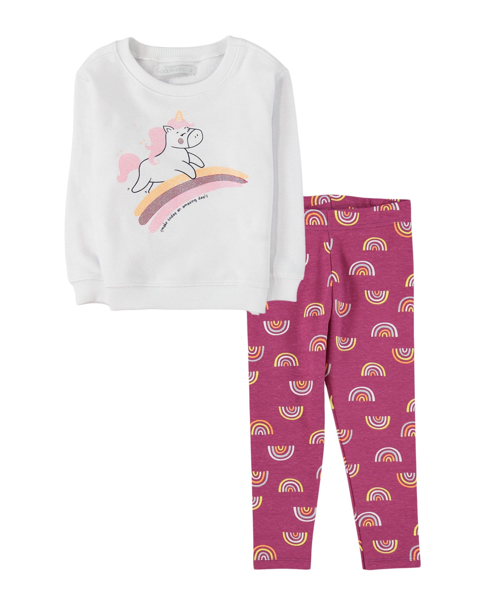 Riachuelo | Conjunto Infantil Blusa de Moletom e Calça Legging Unicórnio  Branco/Malva Tam 1 a 4 Pool by Riachuelo