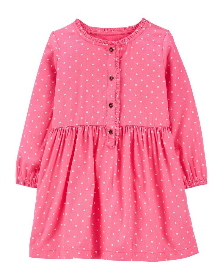 Vestido Bebê Carter's Botões Poás Rosa Tam 9 a 24 Meses