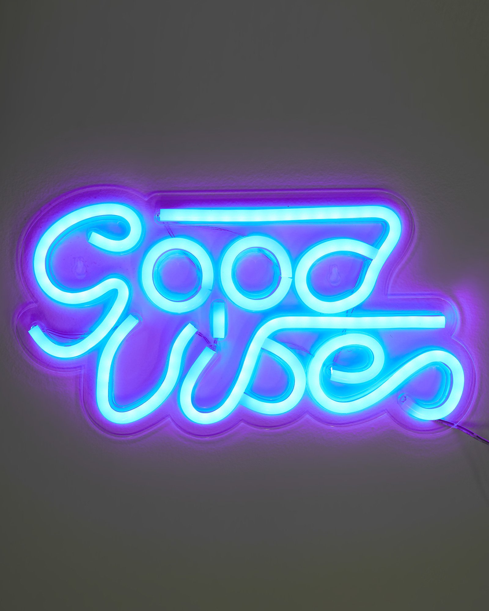 Riachuelo Luminária Neon Good Vibes Azul 17,5x33,5x1,6cm Casa Riachuelo
