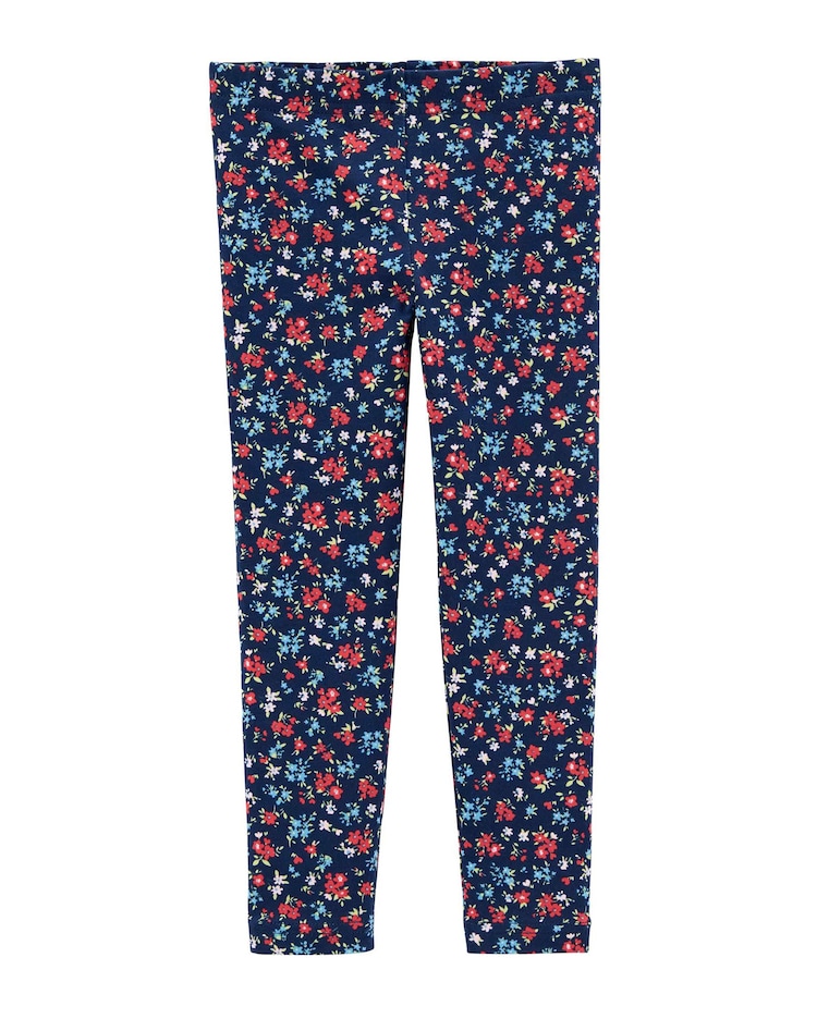 Calça Legging Infantil Carter's Floral Azul Marinho Tam 2 a 5