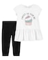Conjunto Infantil Carter's 2 Peças Poás Cupcake Branco/Preto Tam 2 a 5