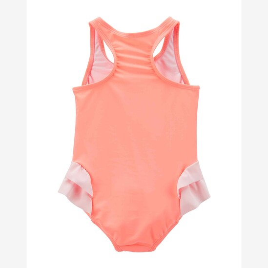 Maiô Infantil Carter's Flamingos Babados Rosa Salmão Tam 2 a 5