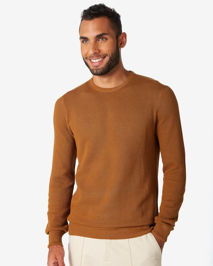 Riachuelo Suéter Masculino Tricot Marrom Caramelo Pool by Riachuelo
