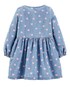 Vestido Curto Infantil Carter's Jeans Corações Azul Claro Tam 4 a 5
