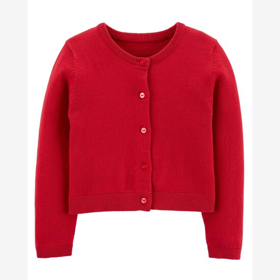Cardigan Carter's Liso Vermelho Tam 2 a 5