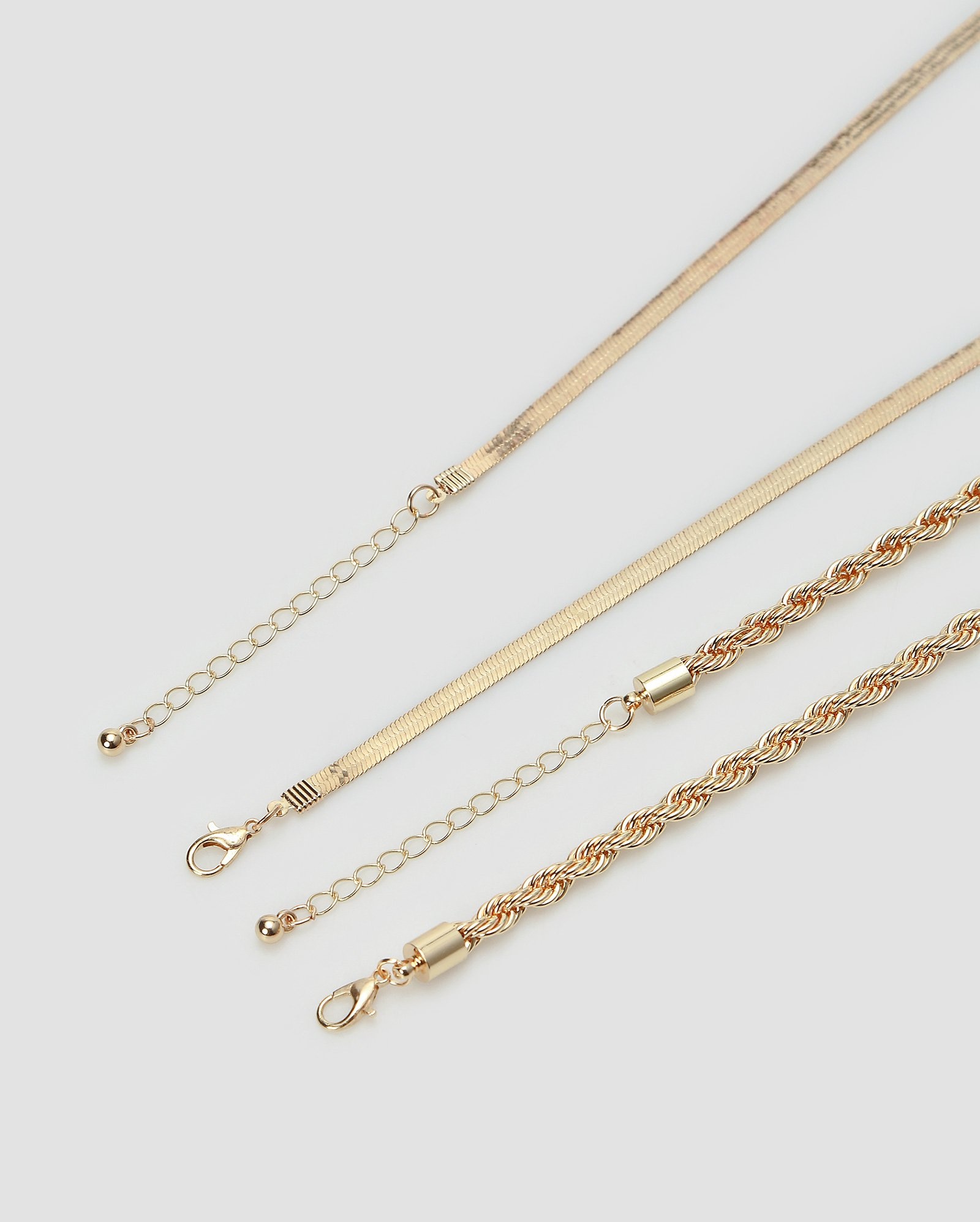 Kit colar feminino 2 peças trançadas - Dourado | Accessori by Riachuelo
