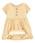 Kit Vestido Bebê Carter's 2 Peças Estampado Amarelo/Cinza Mescla Tam RN a 24 Meses
