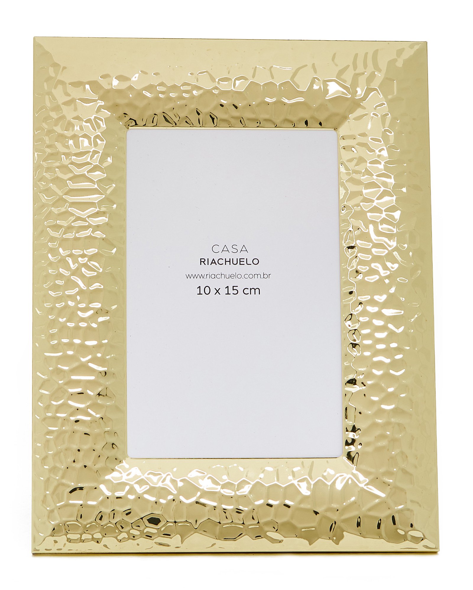 Riachuelo porta retrato texture dourado 10x15cm casa riachuelo