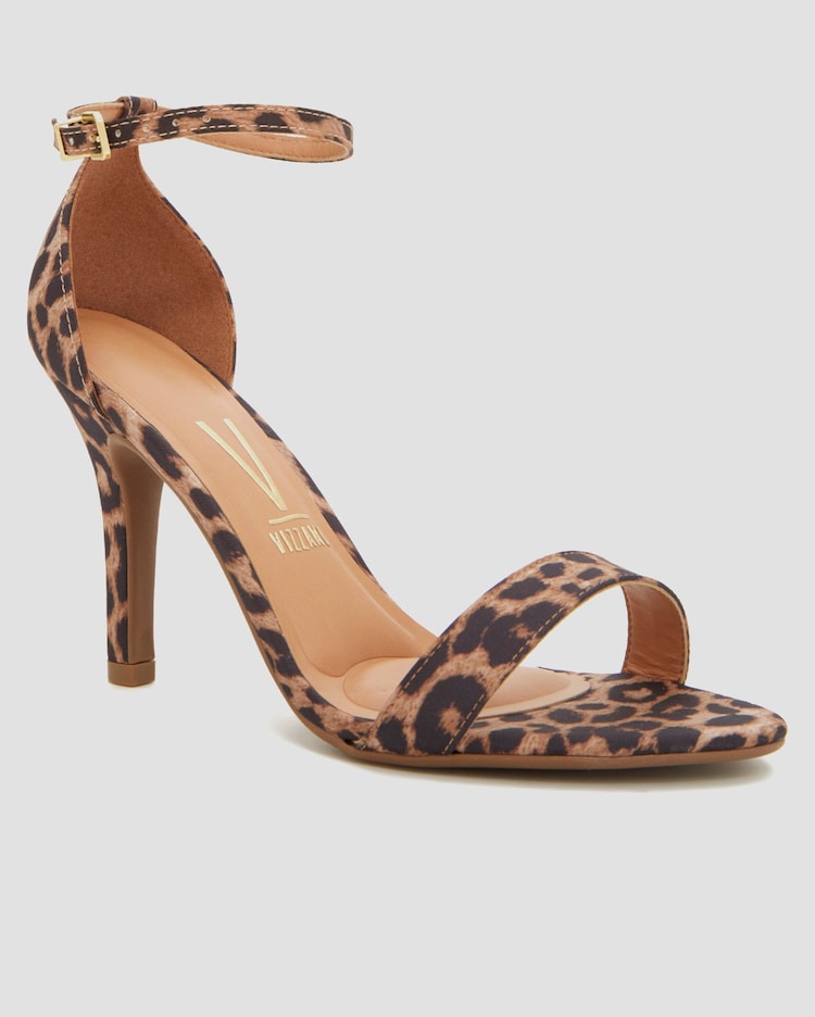 Riachuelo Sandália feminina salto baixo fino onça bege Vizzano