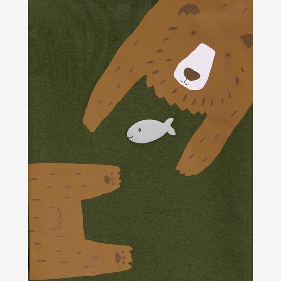 Pijama Infantil Carter's Ursos Verde Oliva/Cinza Mescla Claro Tam 2 a 5