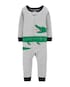 Macacão Pijama Infantil Carter's Jacaré Cinza Mescla Tam 2 a 5
