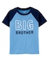 Camiseta Infantil Carter's Manga Curta Raglan Big Brother Brilha no Escuro Azul Claro/Azul Marinho Tam 2