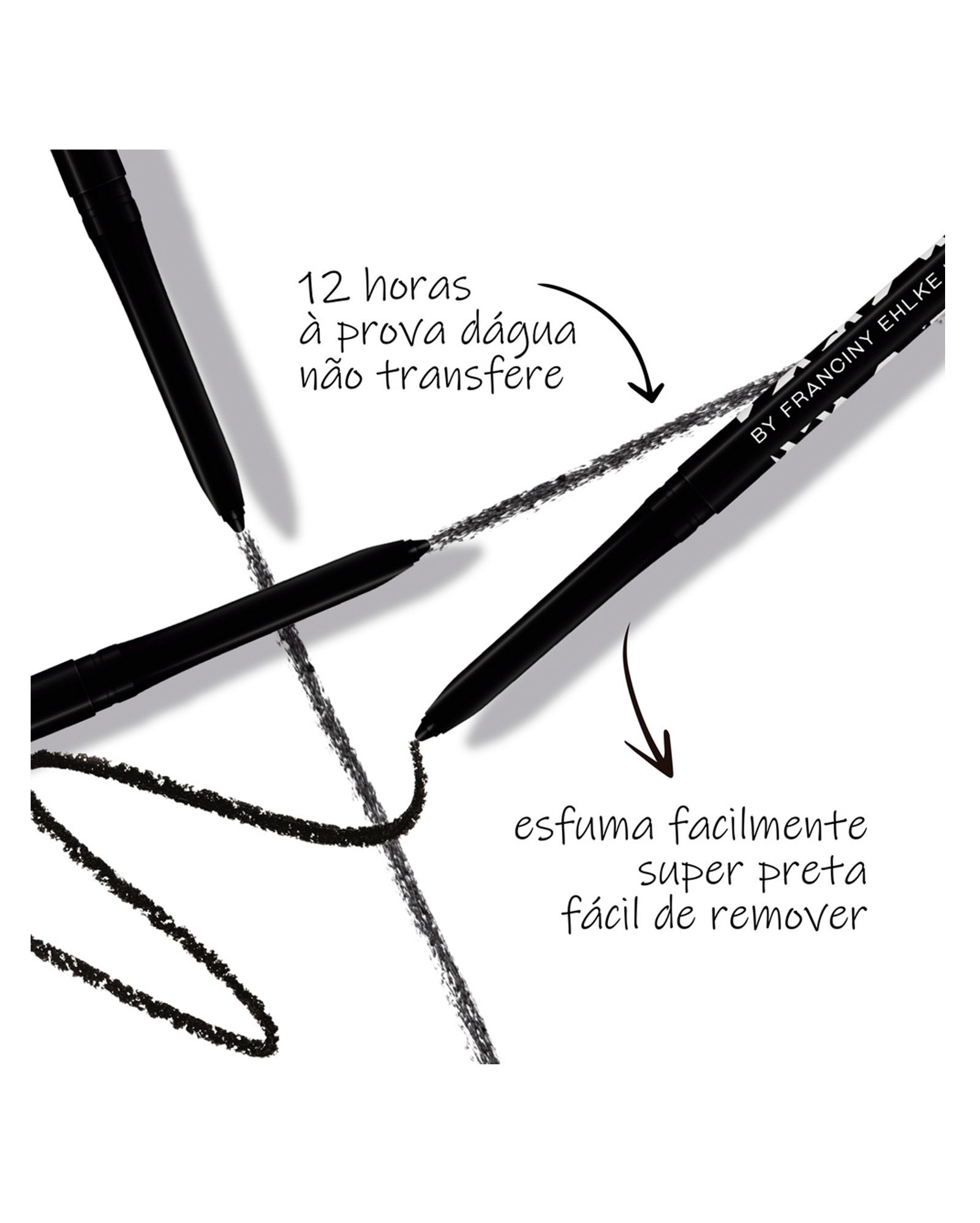Lapiseira Retrátil Fran by Franciny Ehlke PullPencil Preto 7g