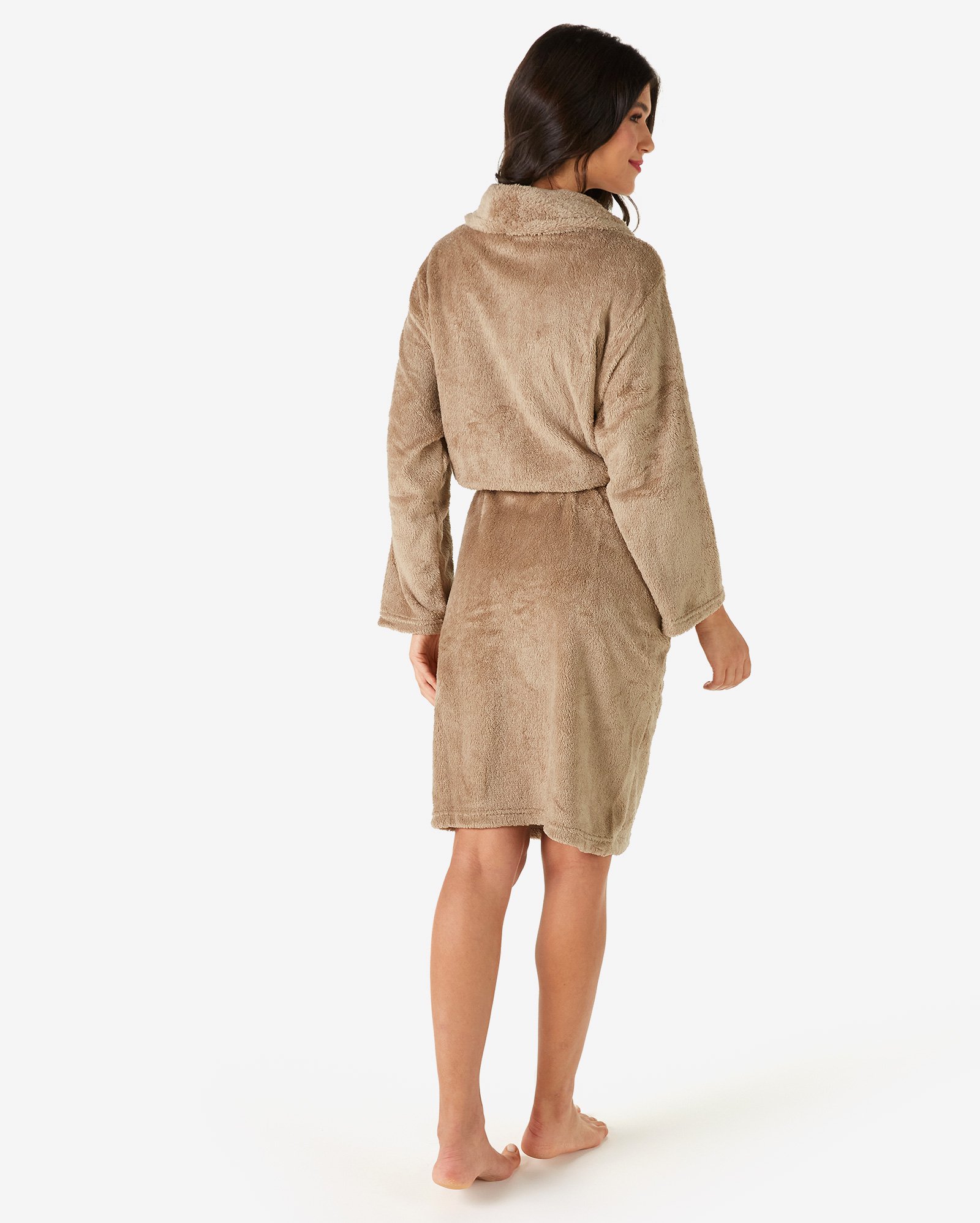 Roupão Fluffy Liso Andreza Khaki