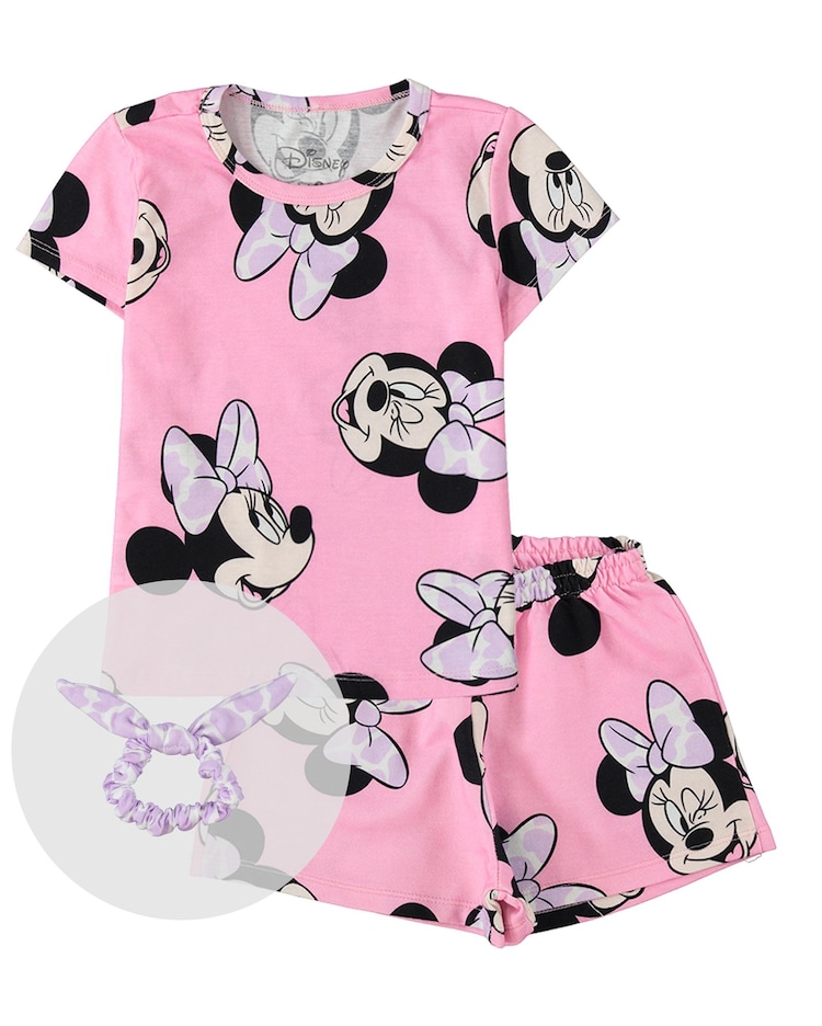 Riachuelo Conjunto Infantil Camiseta e Short Minnie Rosa Tam a 10