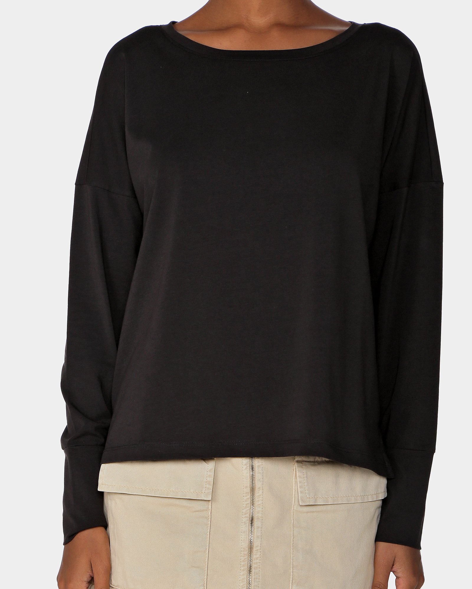 Riachuelo | Blusa Feminina Algodão Peruano Manga Longa Preto Pool ...