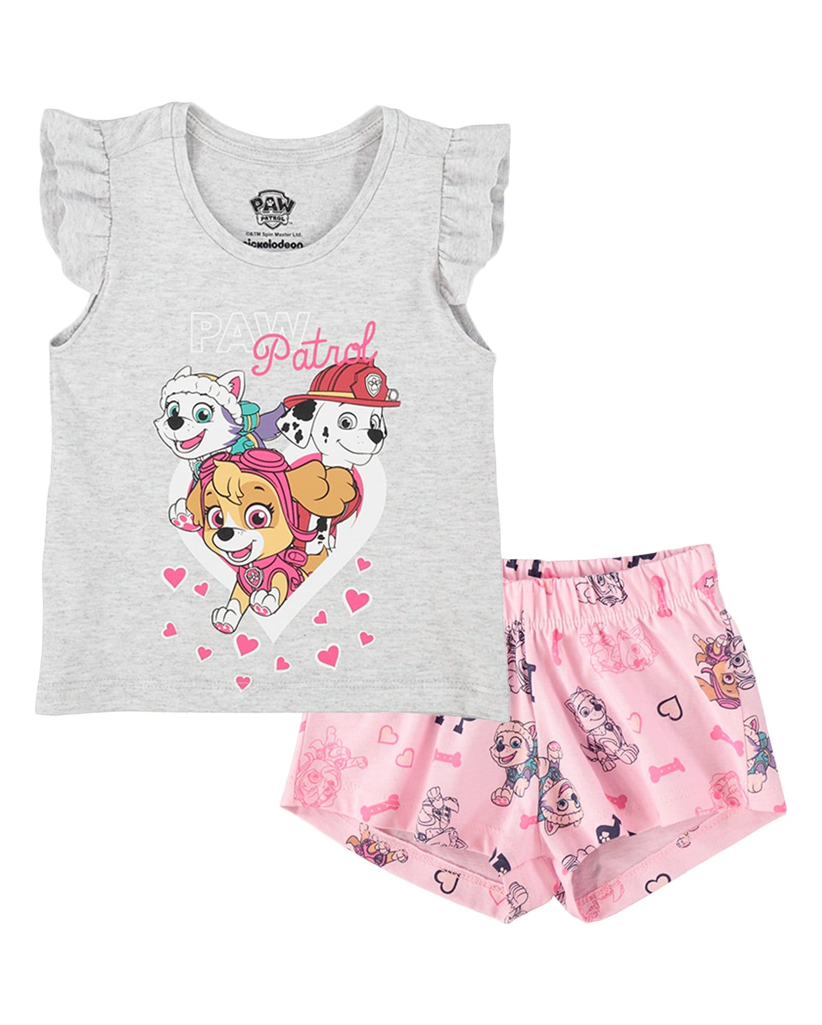 Riachuelo | Pijama Infantil Curto Patrulha Canina Cinza Mescla Claro ...