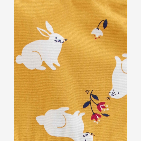 Kit Vestido Bebê Carter's 3 Peças Coelho Amarelo Mostarda/Cinza Mescla Tam RN a 24 Meses