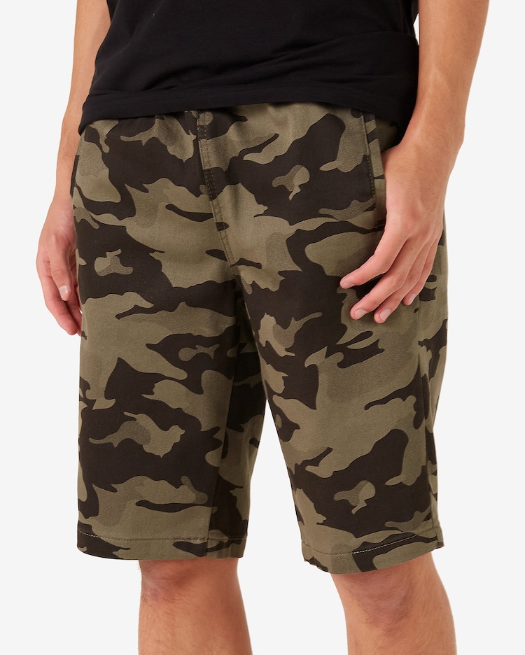 Riachuelo Bermuda Jeans Color Juvenil Cós Elástico Camuflado