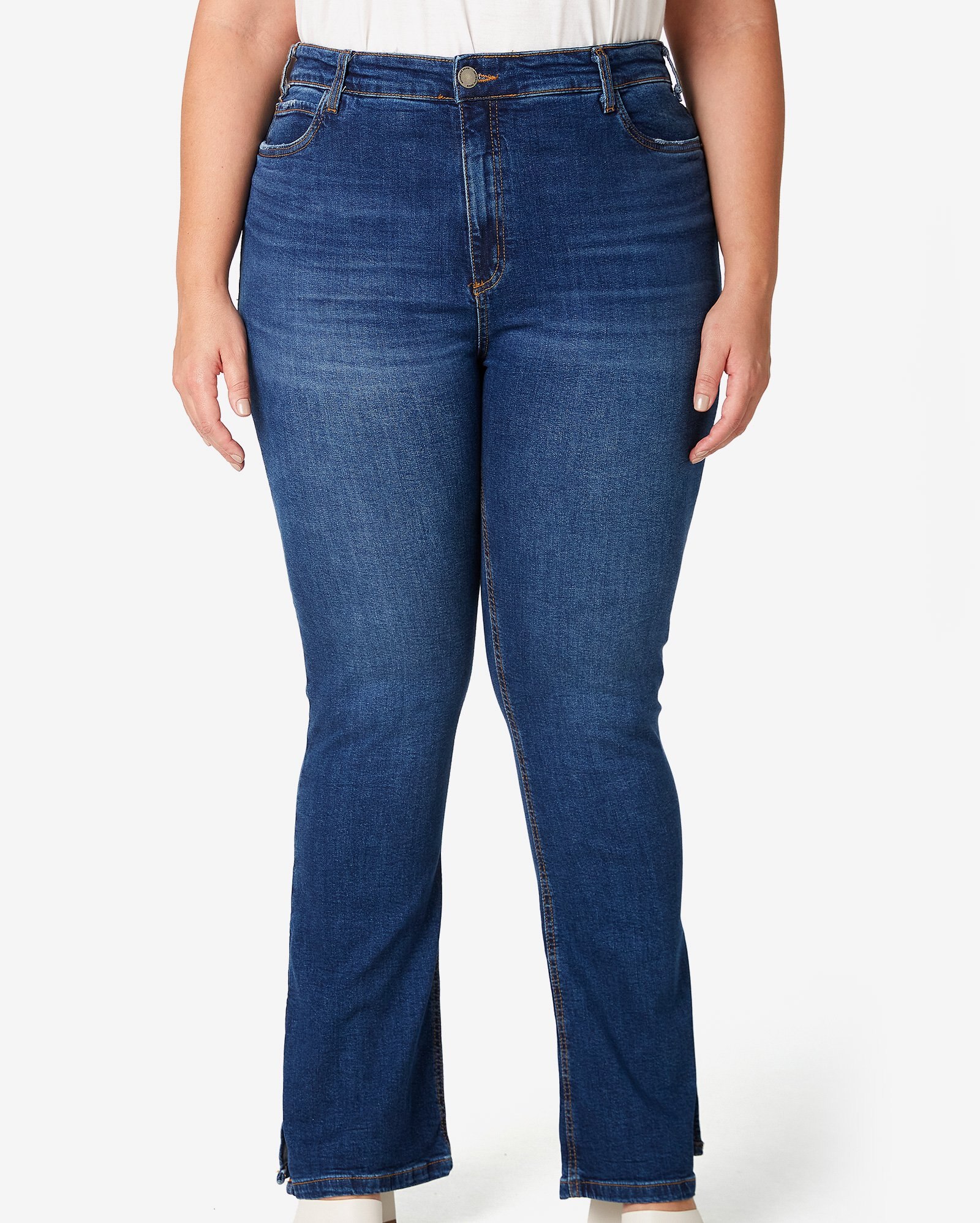Riachuelo Calça jeans plus size feminina bootcut denim médio Filipa