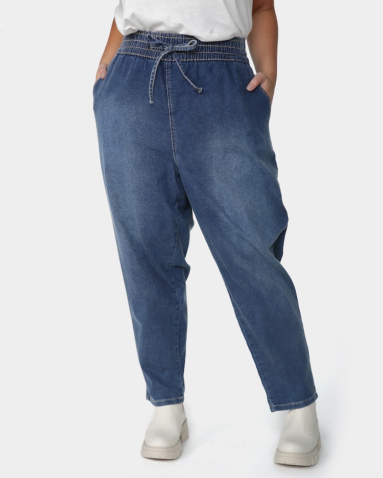 Riachuelo Calça Jeans Plus Size Feminina Bolso Faca Denim Médio