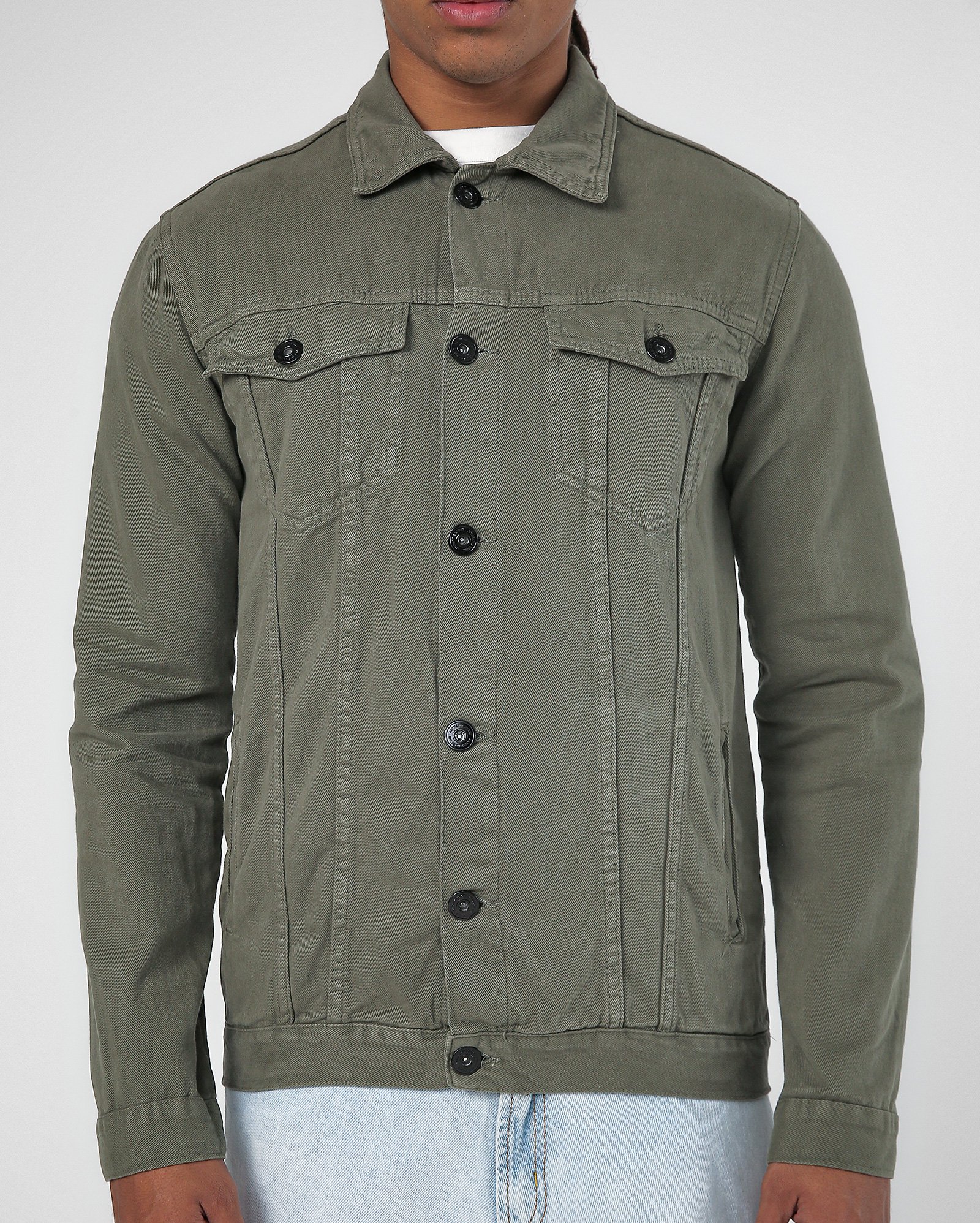 Riachuelo | Jaqueta jeans color masculina trucker verde