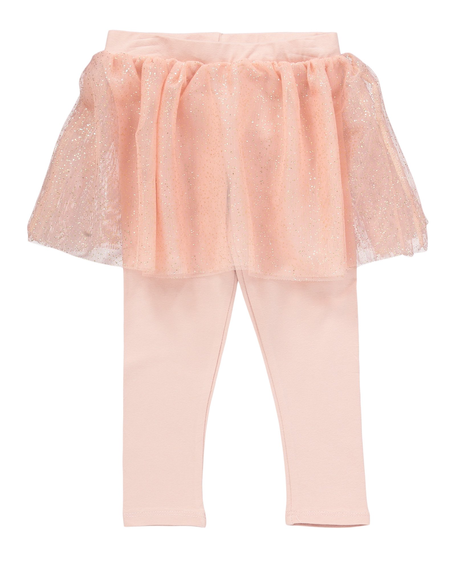 Riachuelo Calça Legging Infantil Sobreposição Saia de Tule Rosa