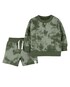 Conjunto Bebê Carter's 2 Peças Tie Dye Verde Militar Tam RN a 24 Meses