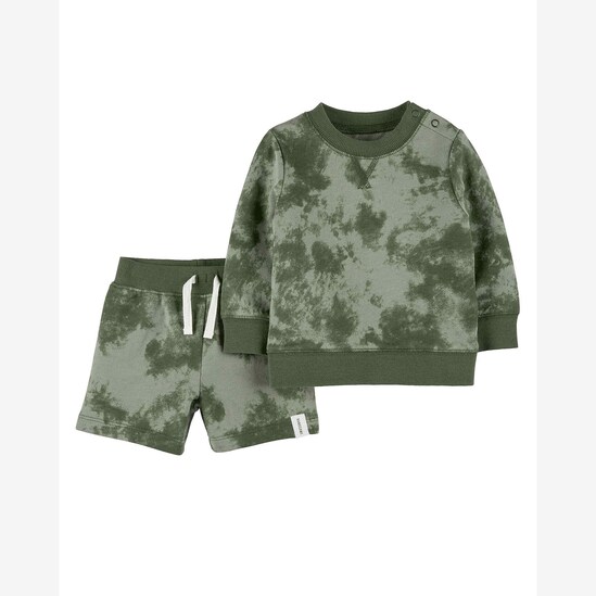 Conjunto Bebê Carter's 2 Peças Tie Dye Verde Militar Tam RN a 24 Meses