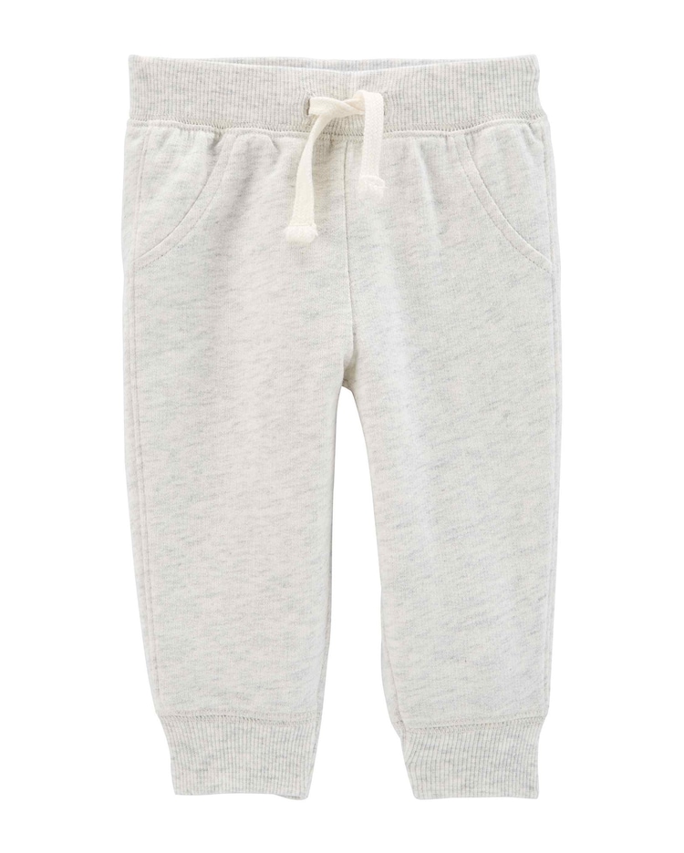 Calça de Moletom Bebê Carter's Jogger Cinza Mescla Claro Tam RN a 24 Meses