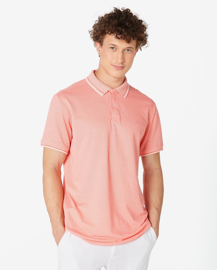 Riachuelo Camisa Polo Masculina Manga Curta Rosa Salmão Pool by