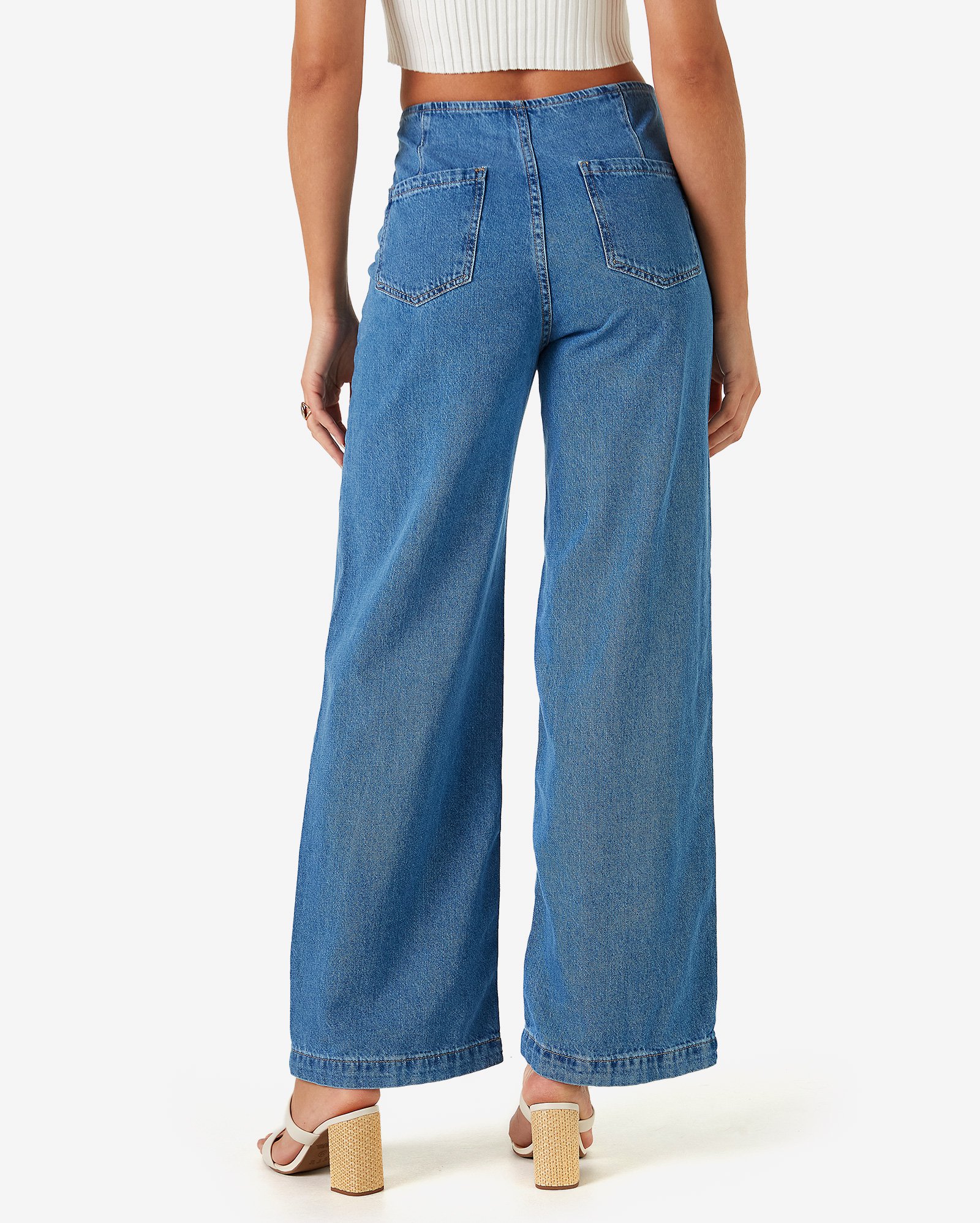 Riachuelo | Calça Jeans Feminina Wide Leg Denim Claro