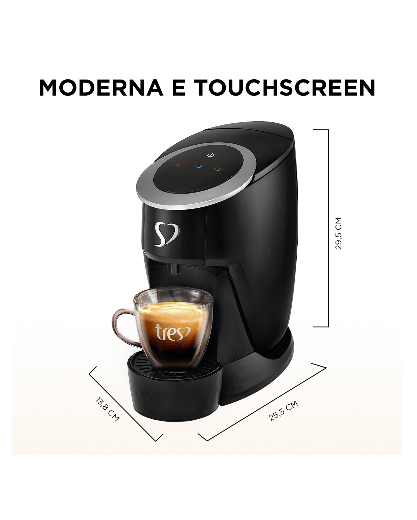 Máquina de café espresso Touch preta | 3 Corações