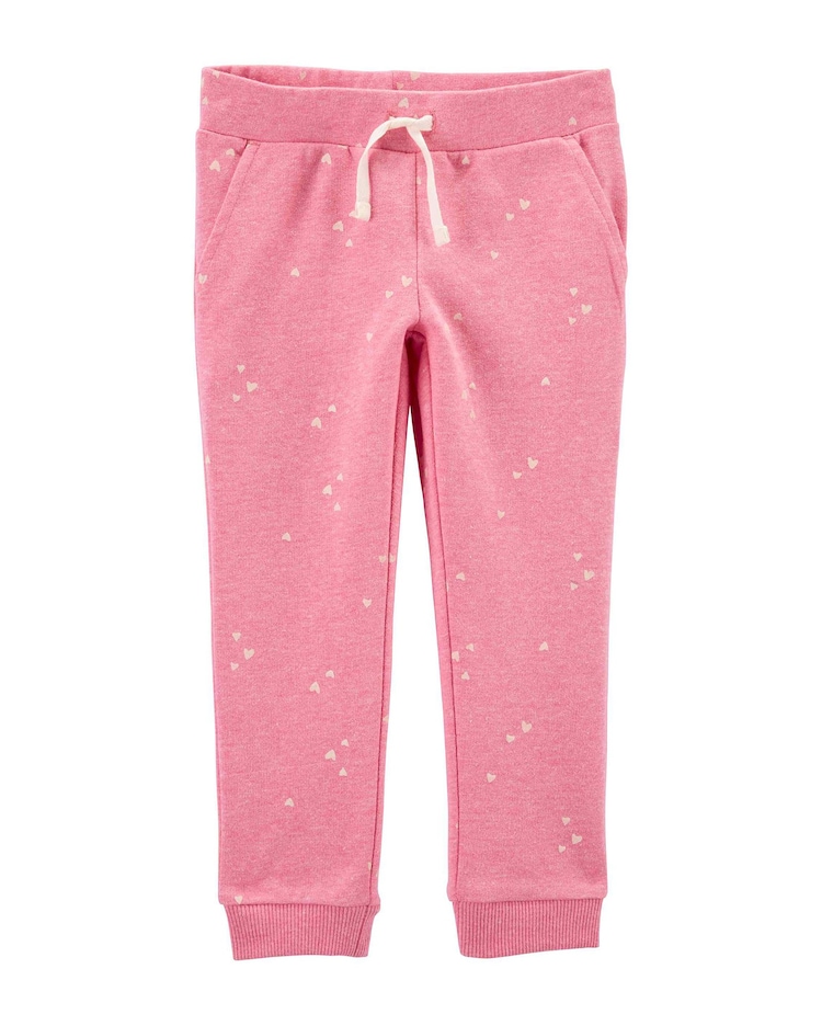 Calça Infantil Jogger Carter's Corações Rosa Tam 2 a 5