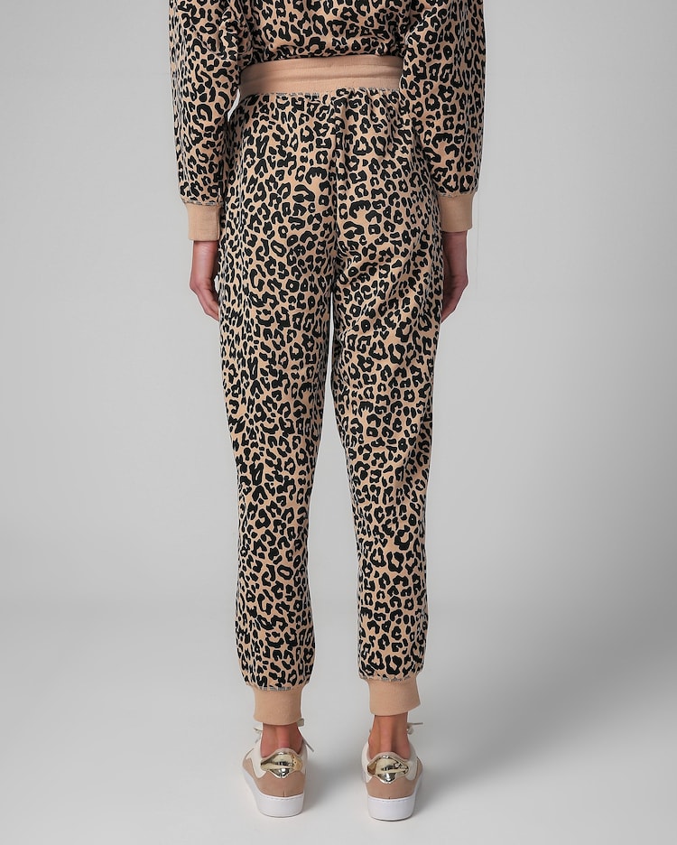 Calça de moletom feminina jogger animal print bege AK by Riachuelo
